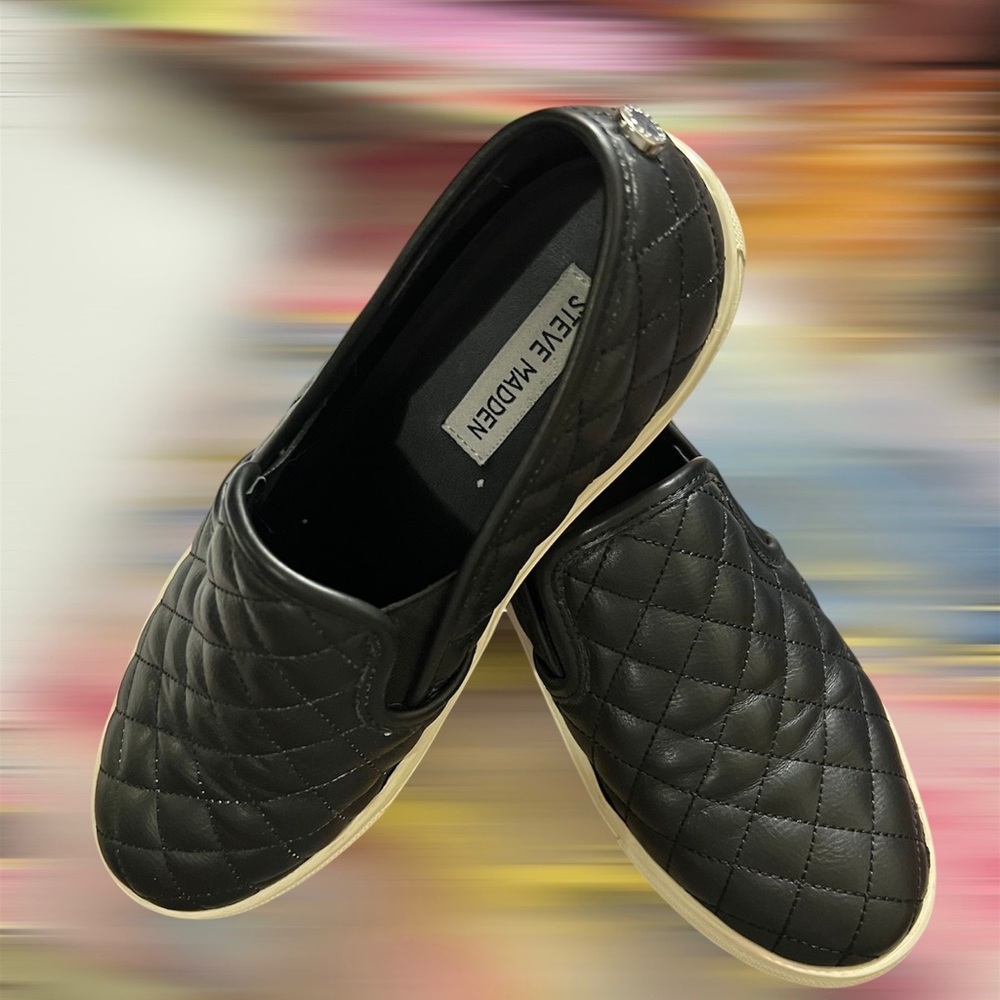 Steve Madden Black Slip-On Loafers Casual Style